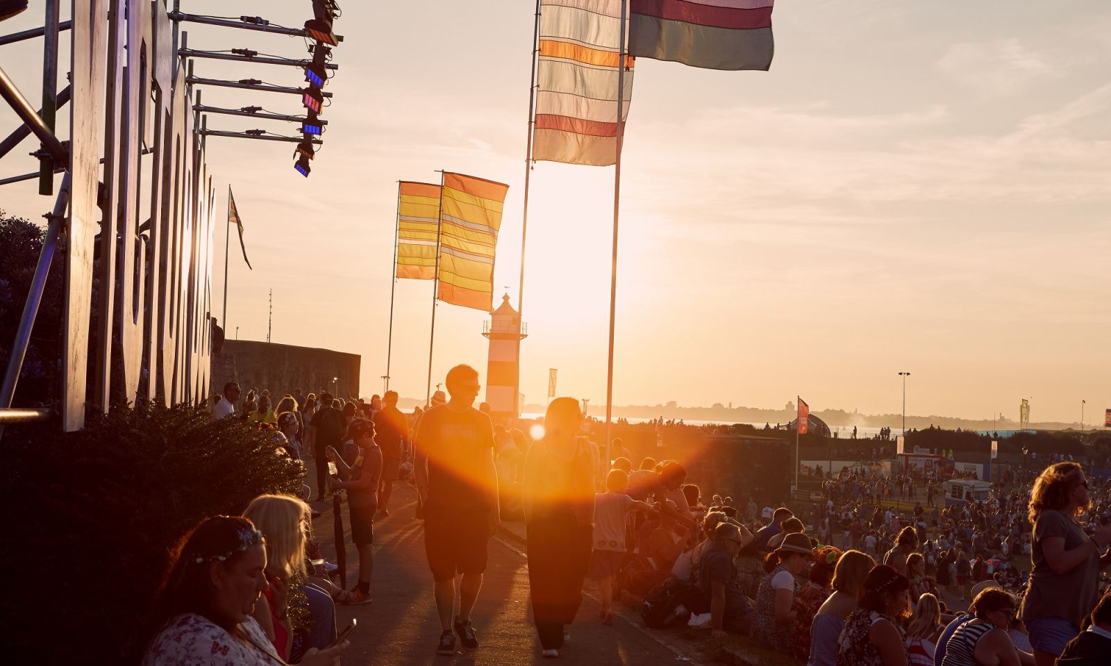 A sunset over the Castle Stage at Victorious Festival